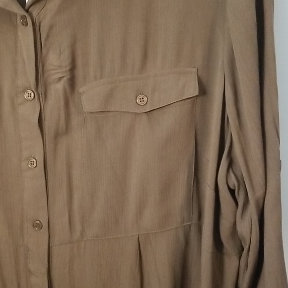 Green long sleeve button up shirt 1X NWT - Picture 4 of 12